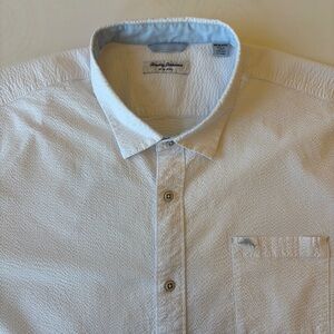 Tommy Bahama Men's Big & Talk Nova Wave Seersucker Short Sleeve Shirt White 4XLB